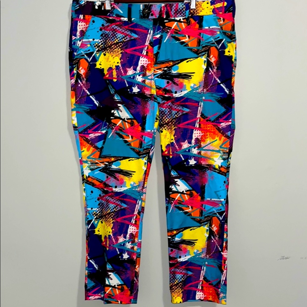 Loudmouth Golf Pants Men Sz 40x29 Abstract Graffiti Print Casual Outdoor